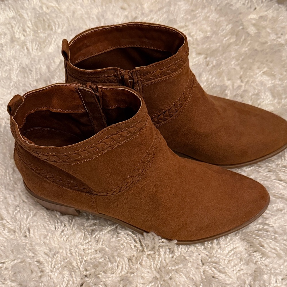Brown Suede Ankle Booties